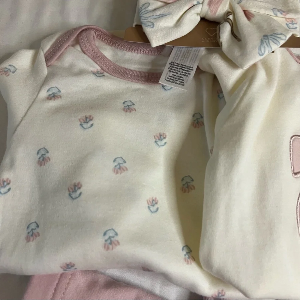 Chick Pea Pink and Cream Pajama Set for Kids - Picture 4 of 5